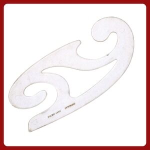 Tacro 4888 French Curve Drafting Tool Clear Plastic Vintage Template Denmark